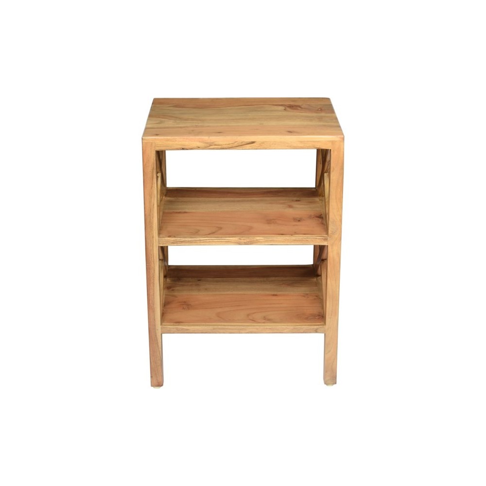 Global Archive Solid Wood X-Side Accent Table