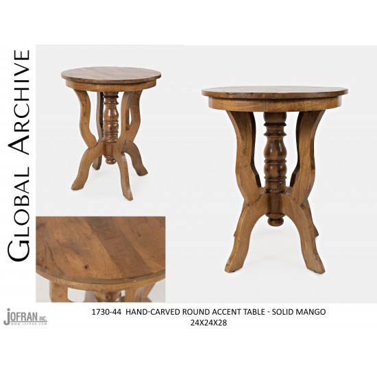 Global Archive Round Accent Table 24X24X28