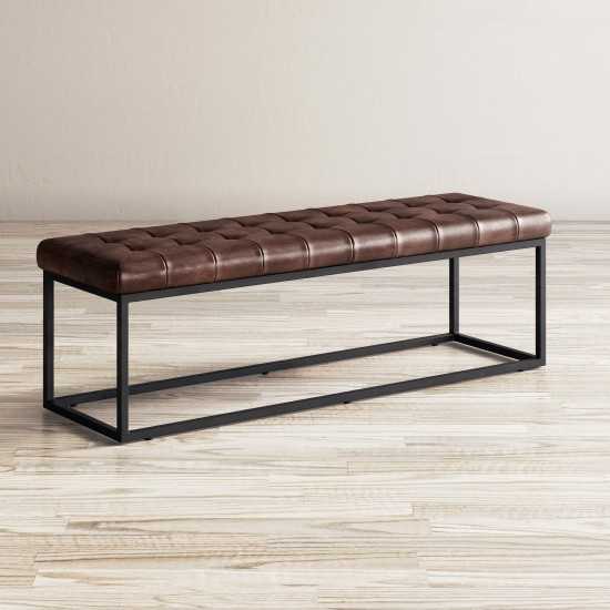 Global Archive Leather Bench