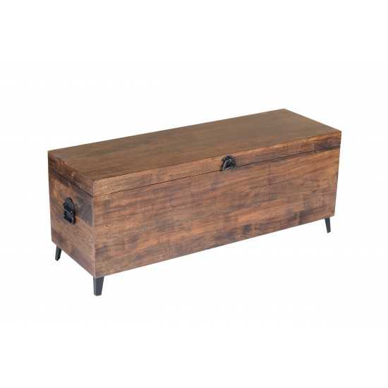 Landon Solid Acacia Hardwood 45'' Storage Trunk Chest