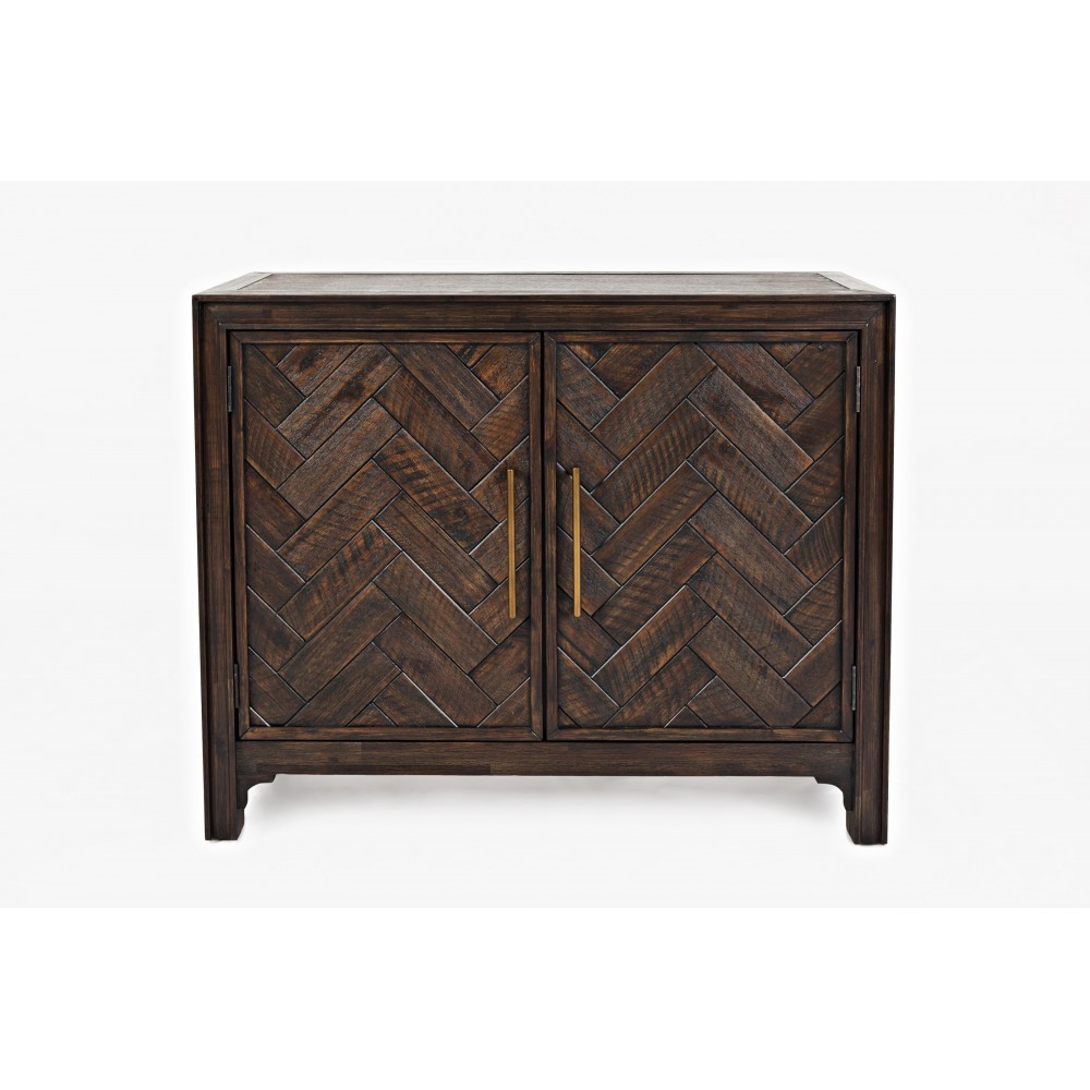 Gramercy Mid-Century Modern Chevron Two Door Accent Chest Gramercy Mid-Century Modern Chevron Two Door Accent Chest