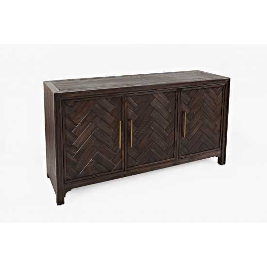 Gramercy Mid-Century Modern Chevron Three Door 60" Accent Cabinet