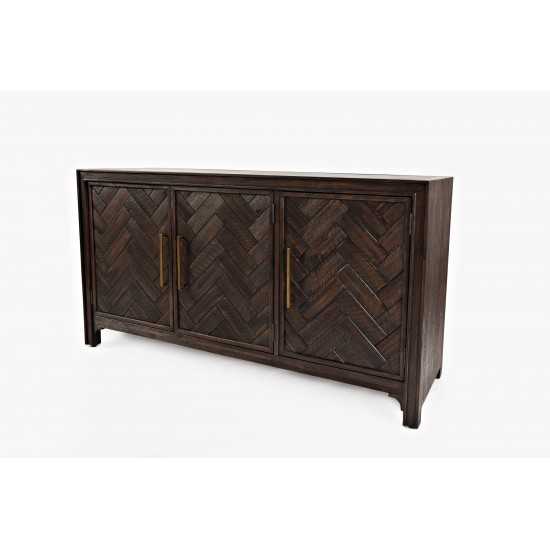 Gramercy Mid-Century Modern Chevron Three Door 60" Accent Cabinet