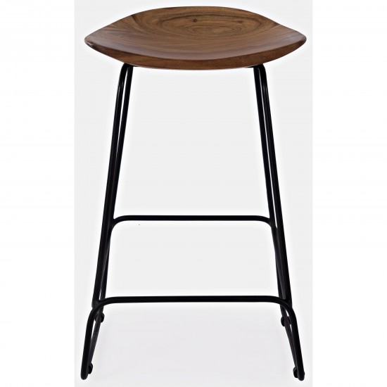 Nature's Edge Solid Acacia Counter Height Backless Stool (Set of 2)