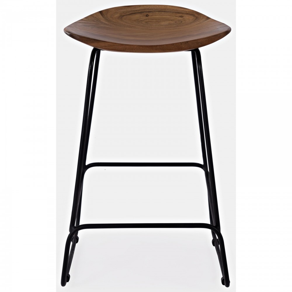 Nature's Edge Solid Acacia Counter Height Backless Stool (Set of 2)