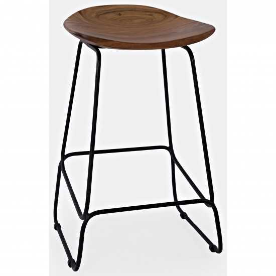 Nature's Edge Solid Acacia Counter Height Backless Stool (Set of 2)