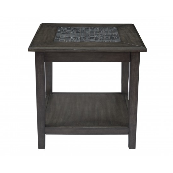 Baroque End Table with Mosaic Tile Inlay