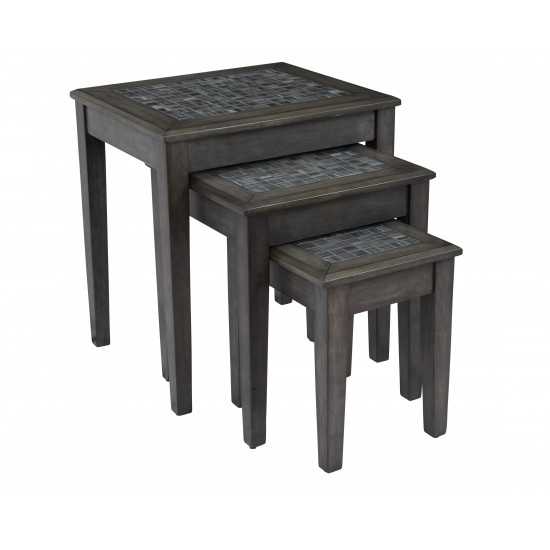 Baroque Nesting Tables with Mosaic Tile Inlay (Set of 3)