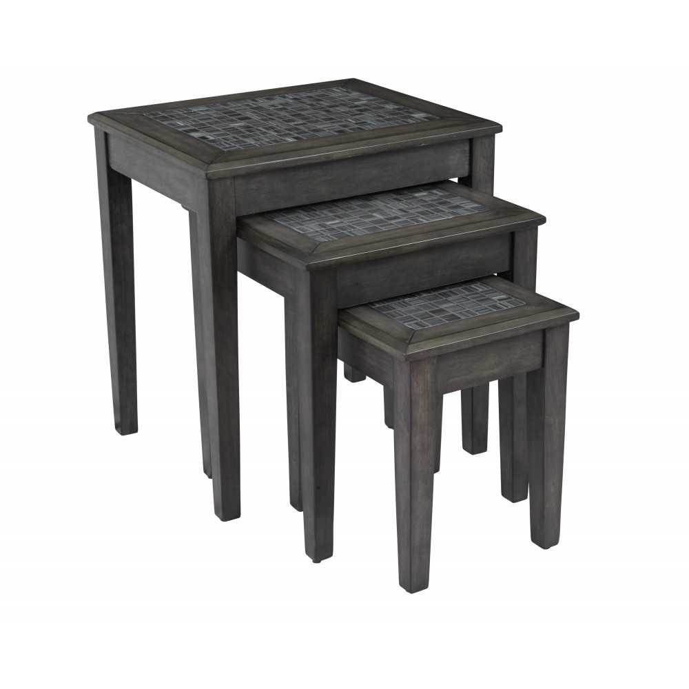 Baroque Nesting Tables with Mosaic Tile Inlay (Set of 3)