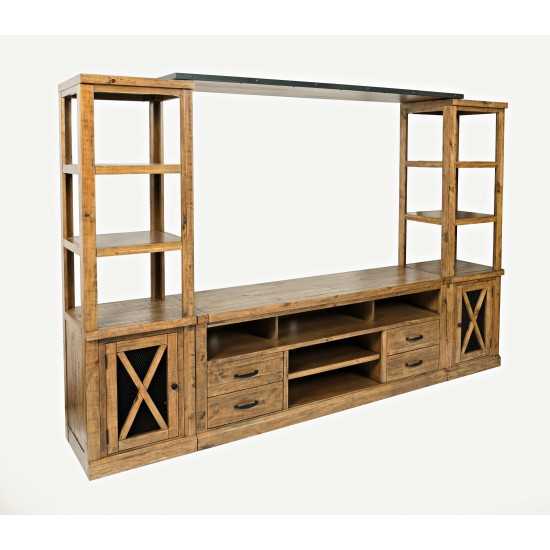 Telluride Rustic Pine Entertainment Center with 70" TV Console