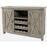 Outer Banks Reclaimed Pine Server with Wine Bottle and Glass Storage