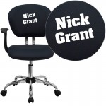 Personalized Mid-Back Gray Mesh Swivel Task Office Chair with Chrome Base and Arms