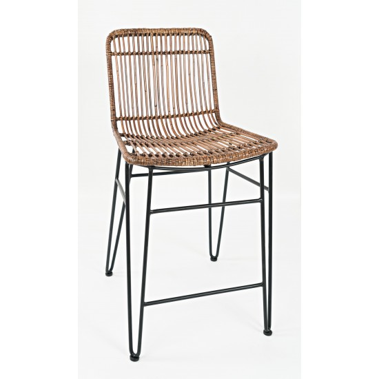 Weaver Hairpin Rattan Counter Barstool (Set of 2)