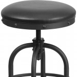 24'' Counter Height Stool with Swivel Lift Black LeatherSoft Seat