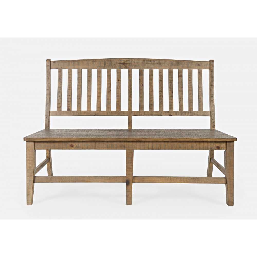 Carlyle Crossing Solid Pine Slatback Dining Bench