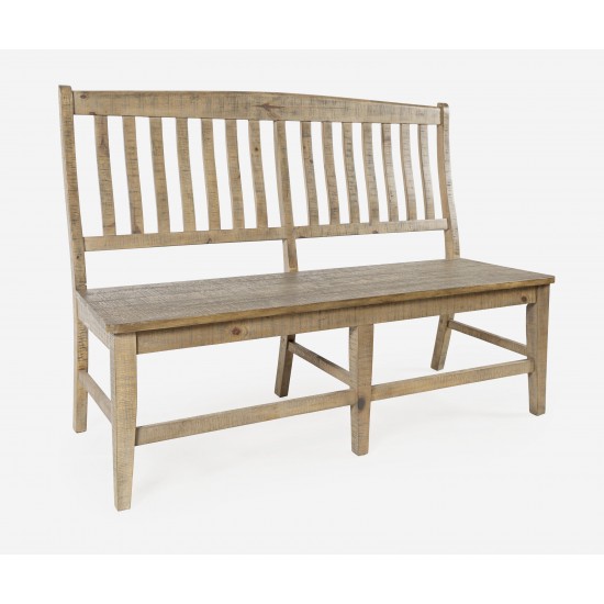 Carlyle Crossing Solid Pine Slatback Dining Bench