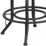 24'' Counter Height Stool with Swivel Lift Black LeatherSoft Seat