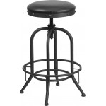 30'' Barstool with Swivel Lift Black LeatherSoft Seat