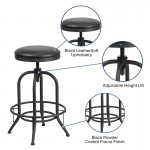 30'' Barstool with Swivel Lift Black LeatherSoft Seat