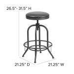 30'' Barstool with Swivel Lift Black LeatherSoft Seat