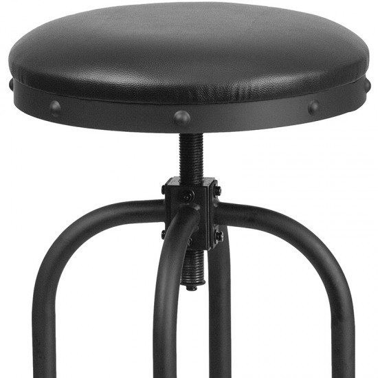 30'' Barstool with Swivel Lift Black LeatherSoft Seat