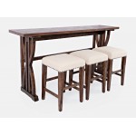 Fairview Counter Height Sofa Table Set with Three Stools