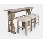 Fairview Counter Height Sofa Table Set with Three Stools