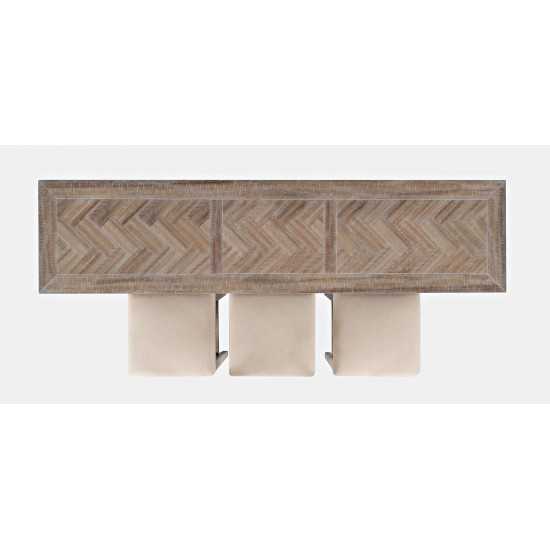 Fairview Counter Height Sofa Table Set with Three Stools