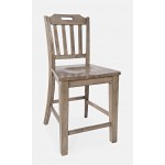 Prescott Park Solid Wood Slatback Handle Counter Height Barstool (Set of 2)