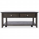 Modern Espresso Four Drawer Coffee Table