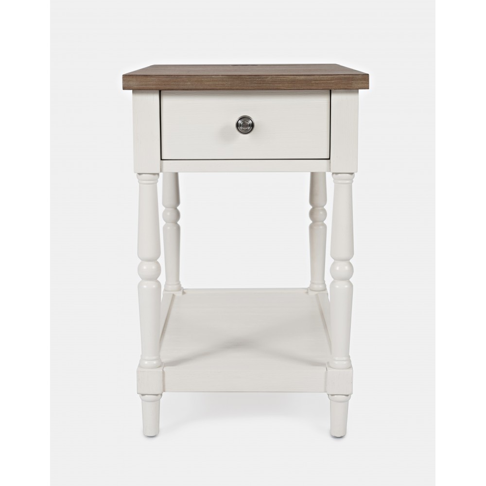 Grafton Farms USB Charging Chair Side Table