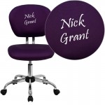 Personalized Mid-Back Purple Mesh Swivel Task Office Chair with Chrome Base