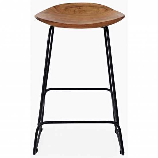 Nature's Edge Solid Acacia Counter Height Backless Stool (Set of 2)