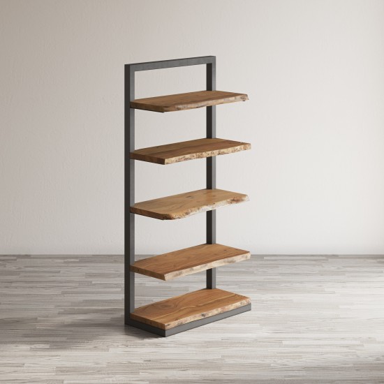 Nature's Edge Solid Acacia 5 Shelf Bookcase