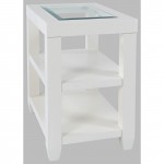 Urban Icon Glass Inlay Chair Side End Table with Storage