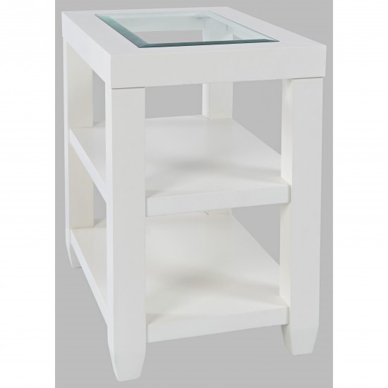 Urban Icon Glass Inlay Chair Side End Table with Storage