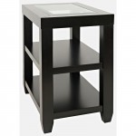 Urban Icon Glass Inlay Chair Side End Table with Storage