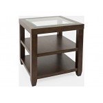 Urban Icon Glass Inlay End Table with Storage