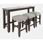 Urban Icon 4 Piece Counter Height Dining Table Set with USB Charging