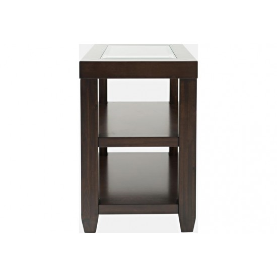 Urban Icon Glass Inlay Chair Side End Table with Storage
