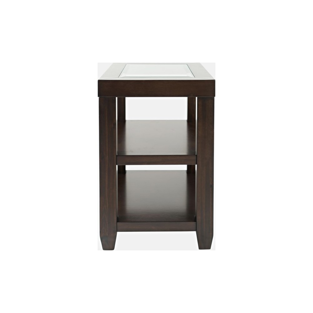 Urban Icon Glass Inlay Chair Side End Table with Storage