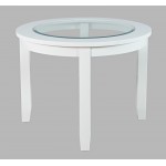 Urban Icon 42" Round Glass Inlay Dining Table