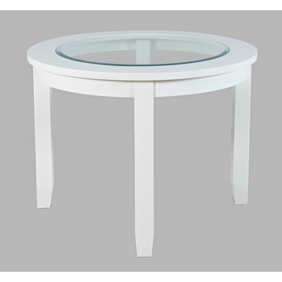 Urban Icon 42" Round Glass Inlay Dining Table