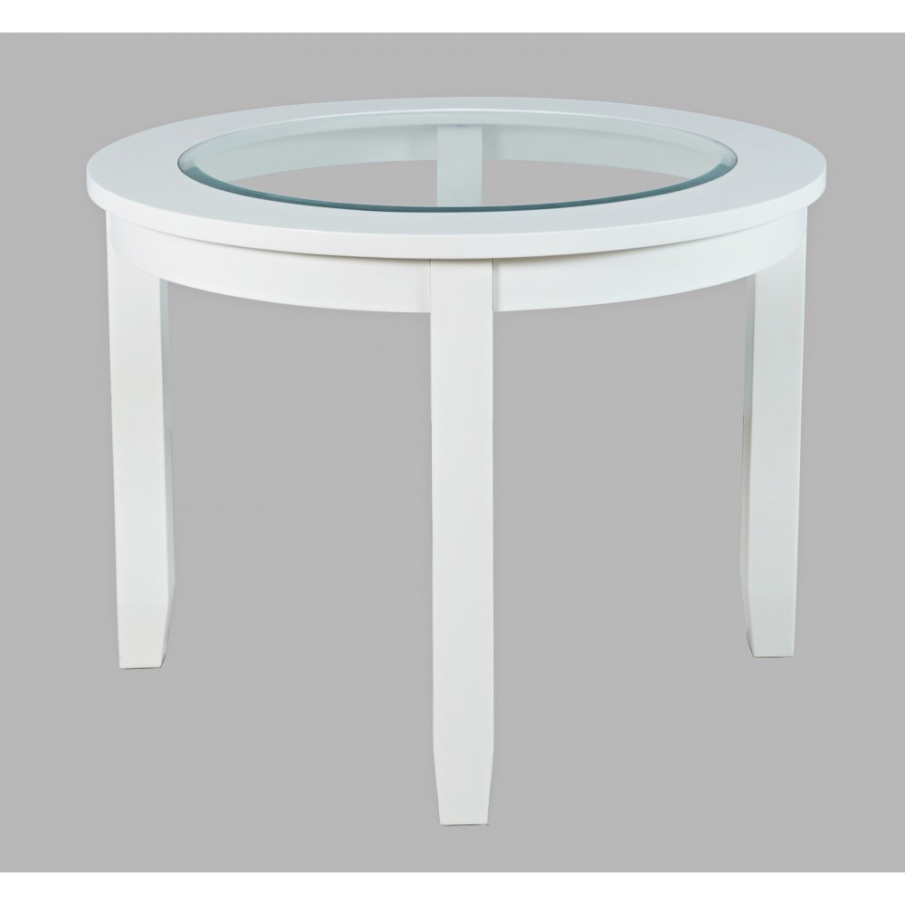 Urban Icon 42" Round Glass Inlay Dining Table