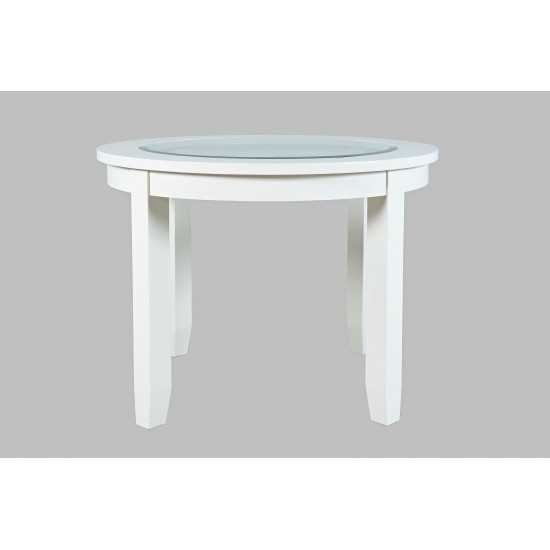 Urban Icon 42" Round Glass Inlay Dining Table