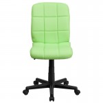 Mid-Back Green Quilted Vinyl Swivel Task Office Chair