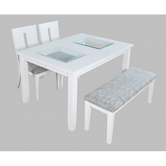 Urban Icon 66" Extension Glass Inlay Dining Table