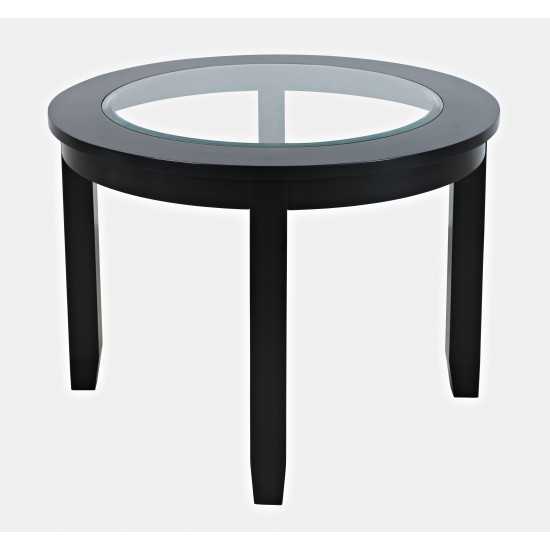 Urban Icon 42" Round Glass Inlay Dining Table