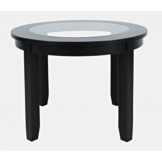 Urban Icon 42" Round Glass Inlay Dining Table