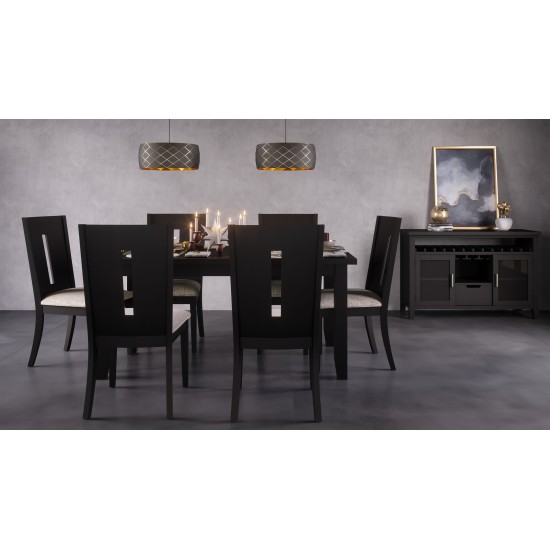 Urban Icon 66" Extension Glass Inlay Dining Table